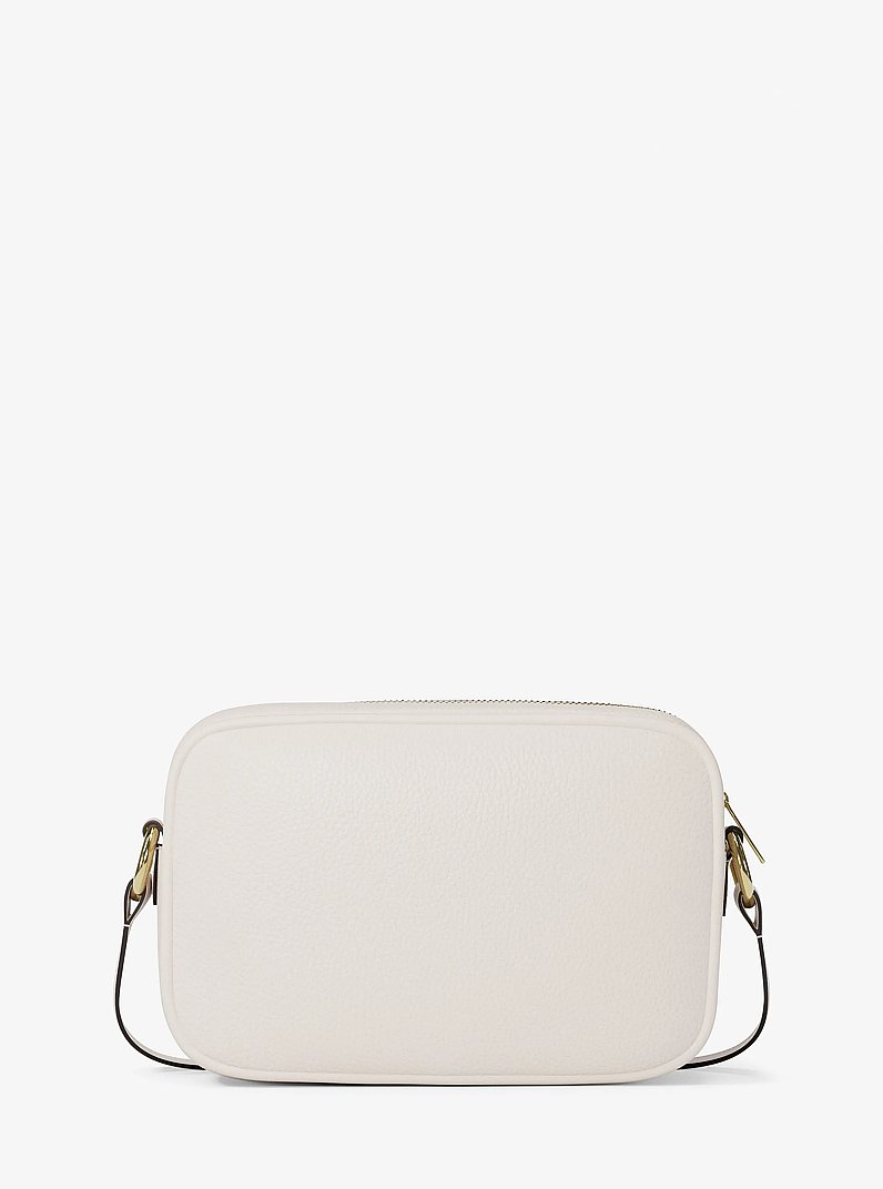Jet Set Large Pebbled Leather Camera Crossbody Bag in LT CREAM | Michael Kors