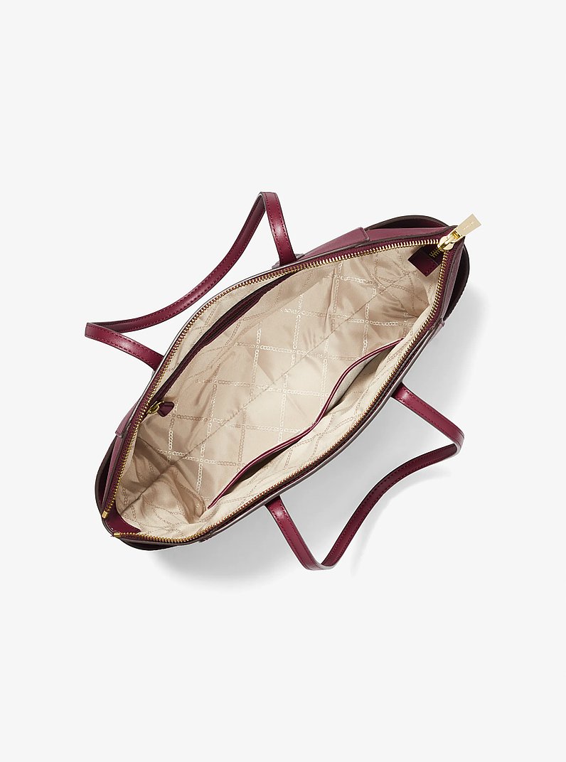 Marilyn Medium Saffiano Leather Tote Bag in MULBERRY | Michael Kors