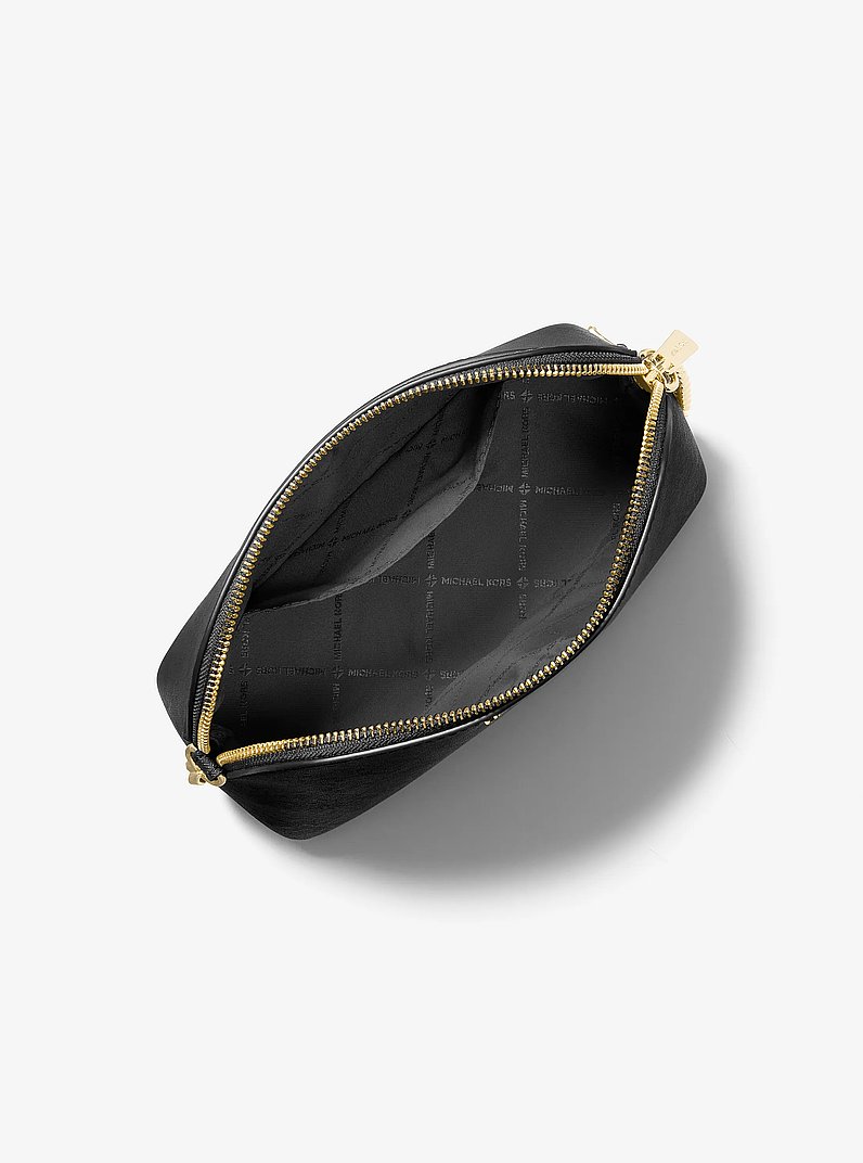 Cindy Large Leather Dome Crossbody Bag in BLACK | Michael Kors