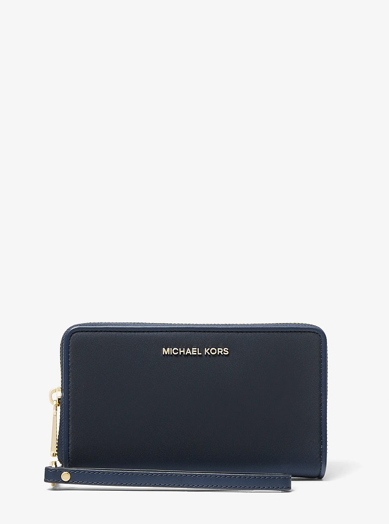 Jet Set Large Nylon Smartphone Wristlet in NAVY | Michael Kors