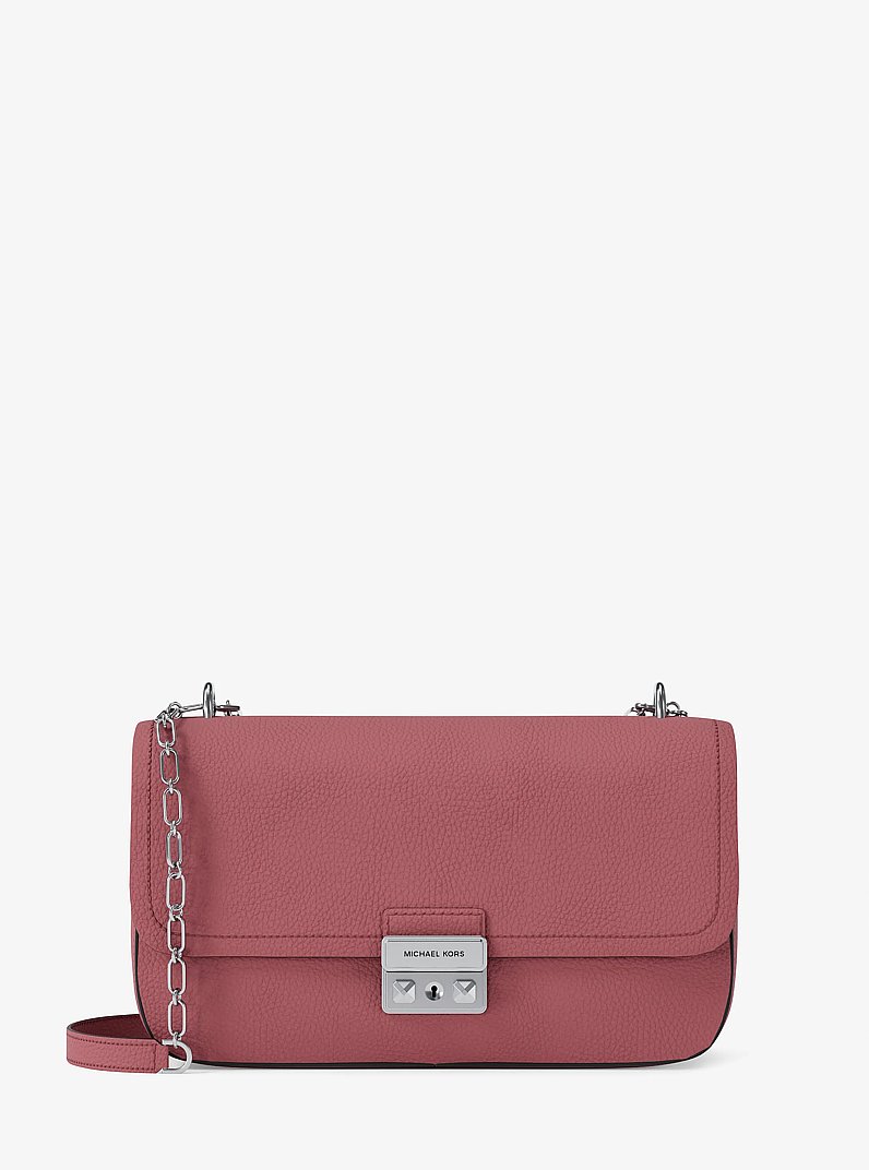 Tribeca Large Pebbled Leather Shoulder Bag in ROSEWOOD | Michael Kors