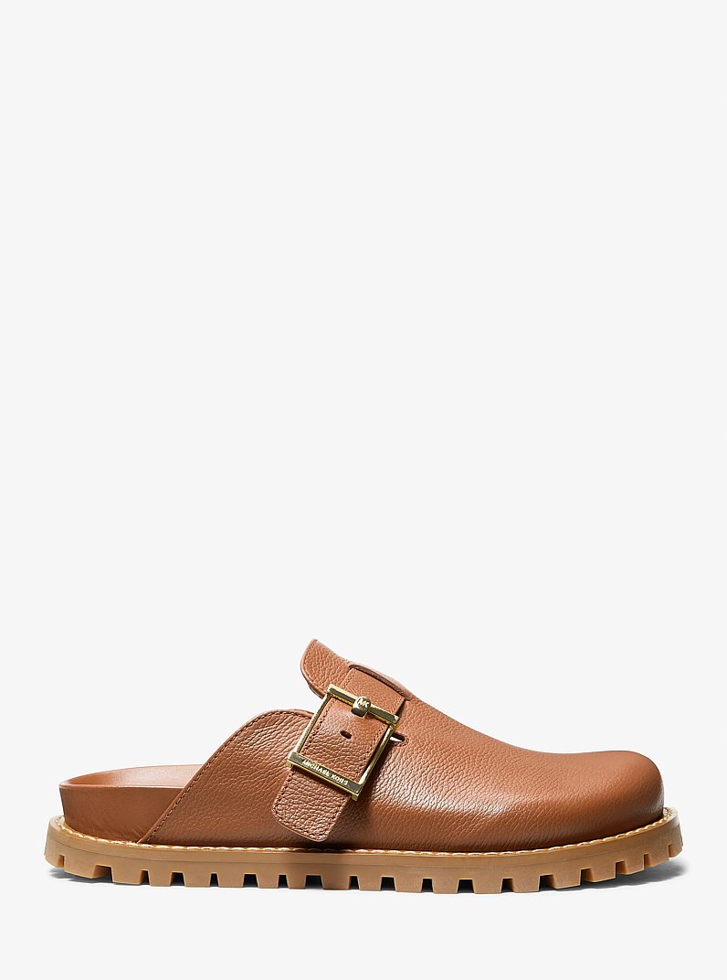 Easton Leather Clog in LUGGAGE | Michael Kors