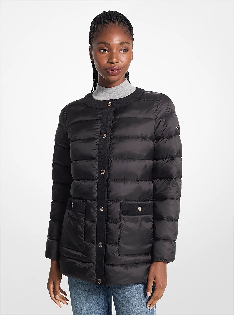 Packable Nylon Puffer Jacket in BLACK | Michael Kors