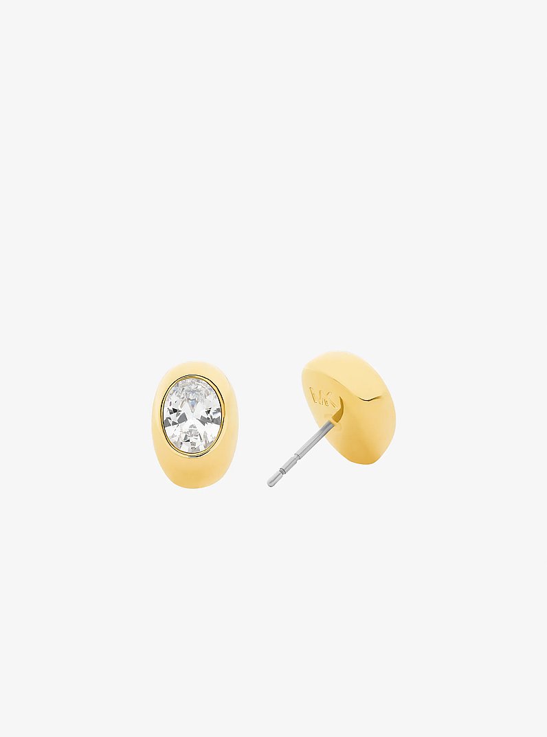 Oval Stone Stud Earrings in GOLD/CLEAR | Michael Kors