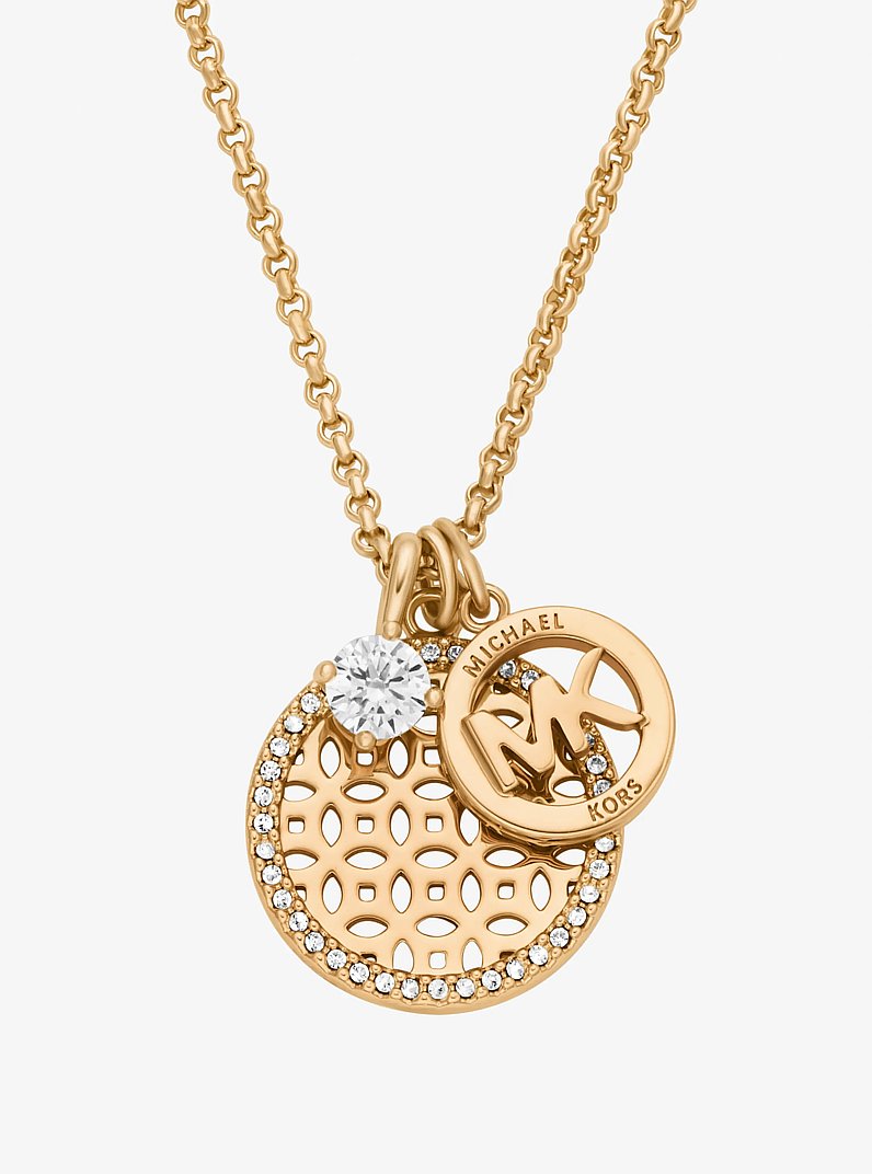Pav&eacute; Charm Necklace in GOLD | Michael Kors