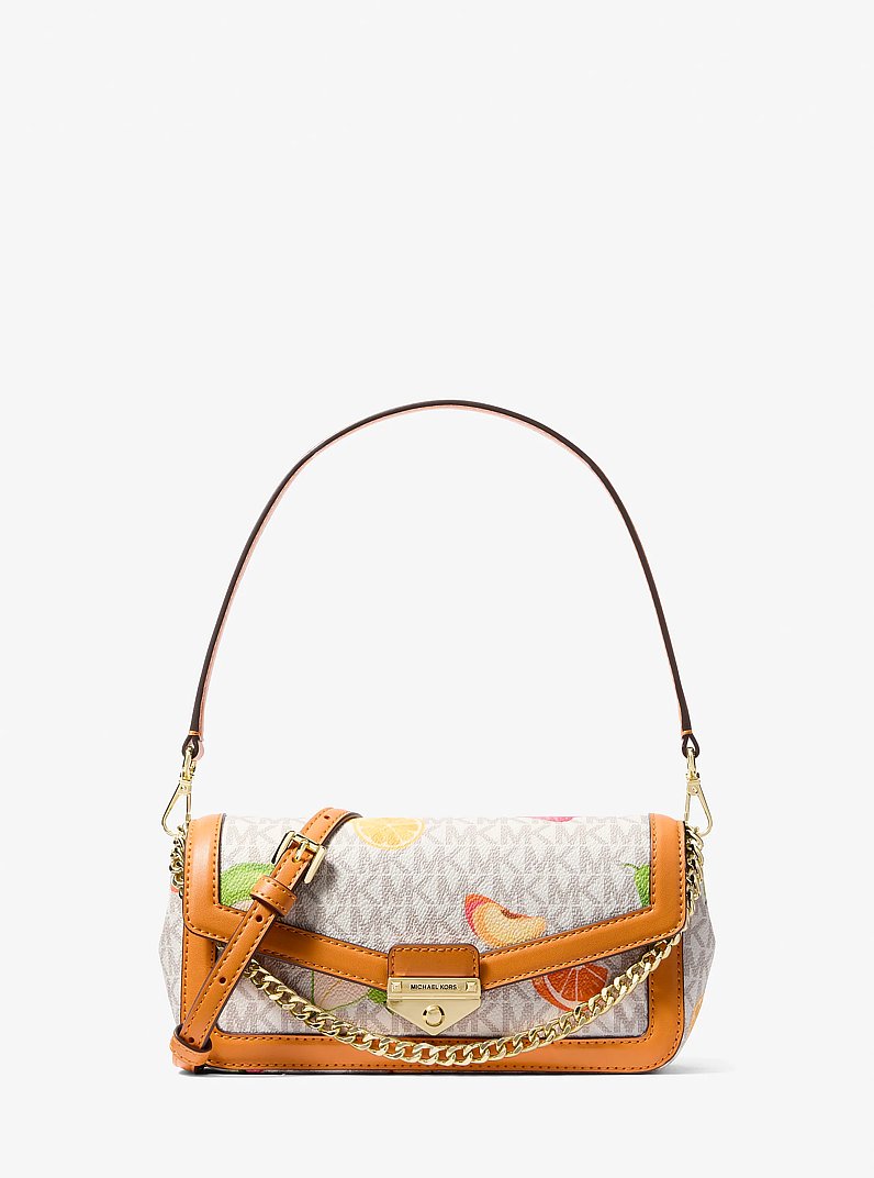 Soho Small Printed Signature Logo Convertible Crossbody Bag in RAD ORNGE ML | Michael Kors