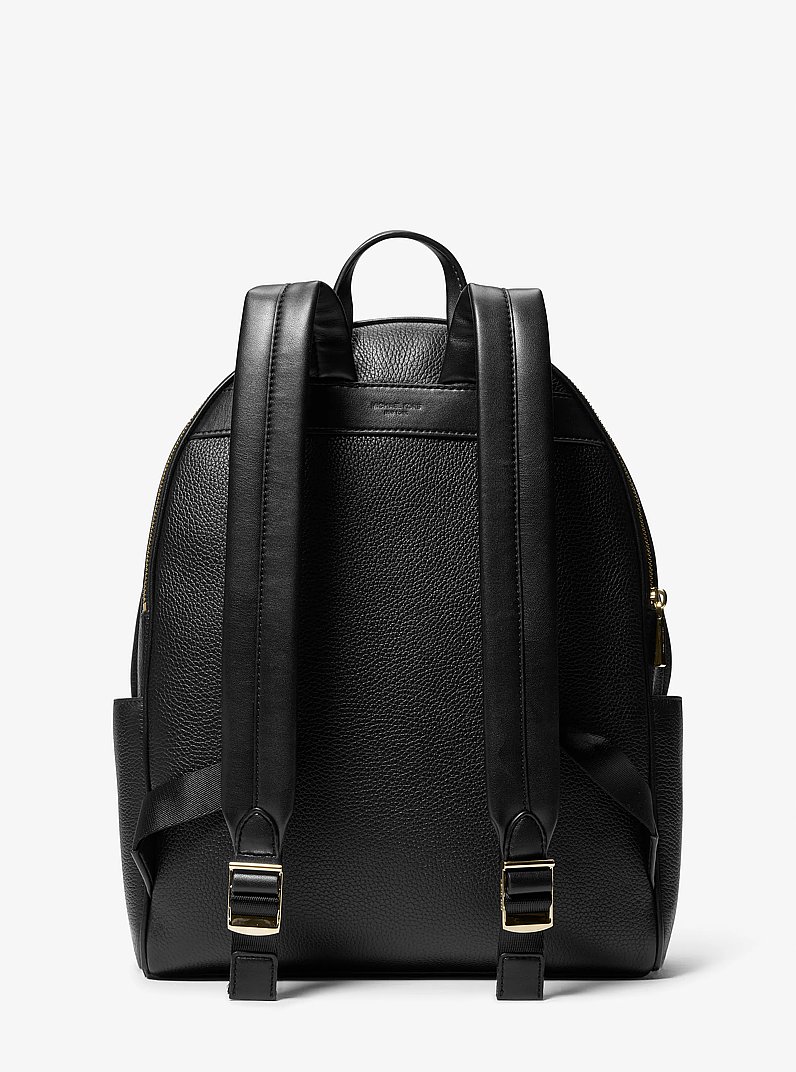 Bex Large Pebbled Leather Backpack in BLACK | Michael Kors
