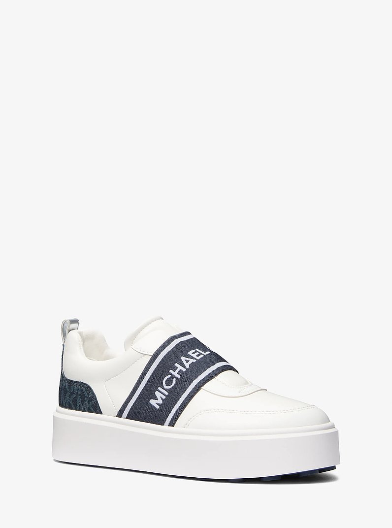 Romey Logo Tape Slip-On Platform Sneaker in NAVY | Michael Kors
