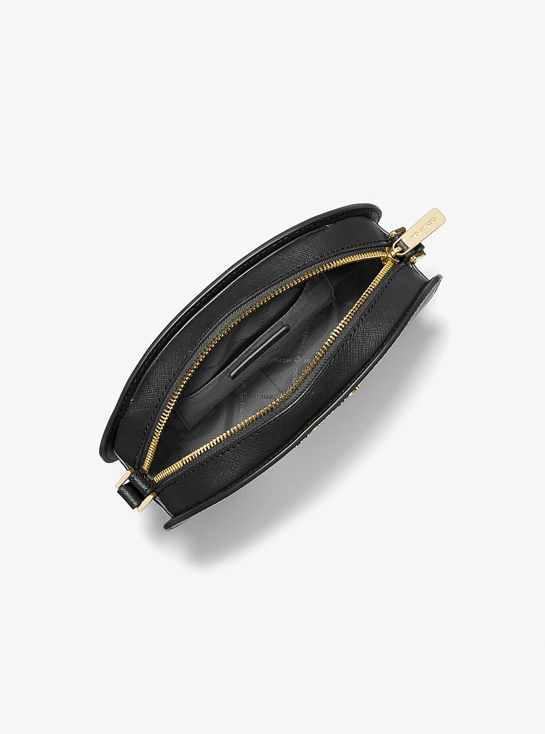 Bandolera Jet Set Travel mediana de piel saffiano in NEGRO | Michael Kors