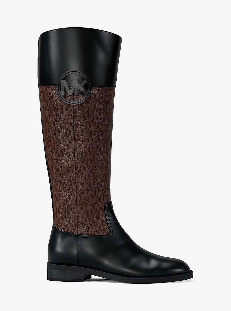 Botte Kimmee &agrave; logo Signature in MARRON/NOIR | Michael Kors