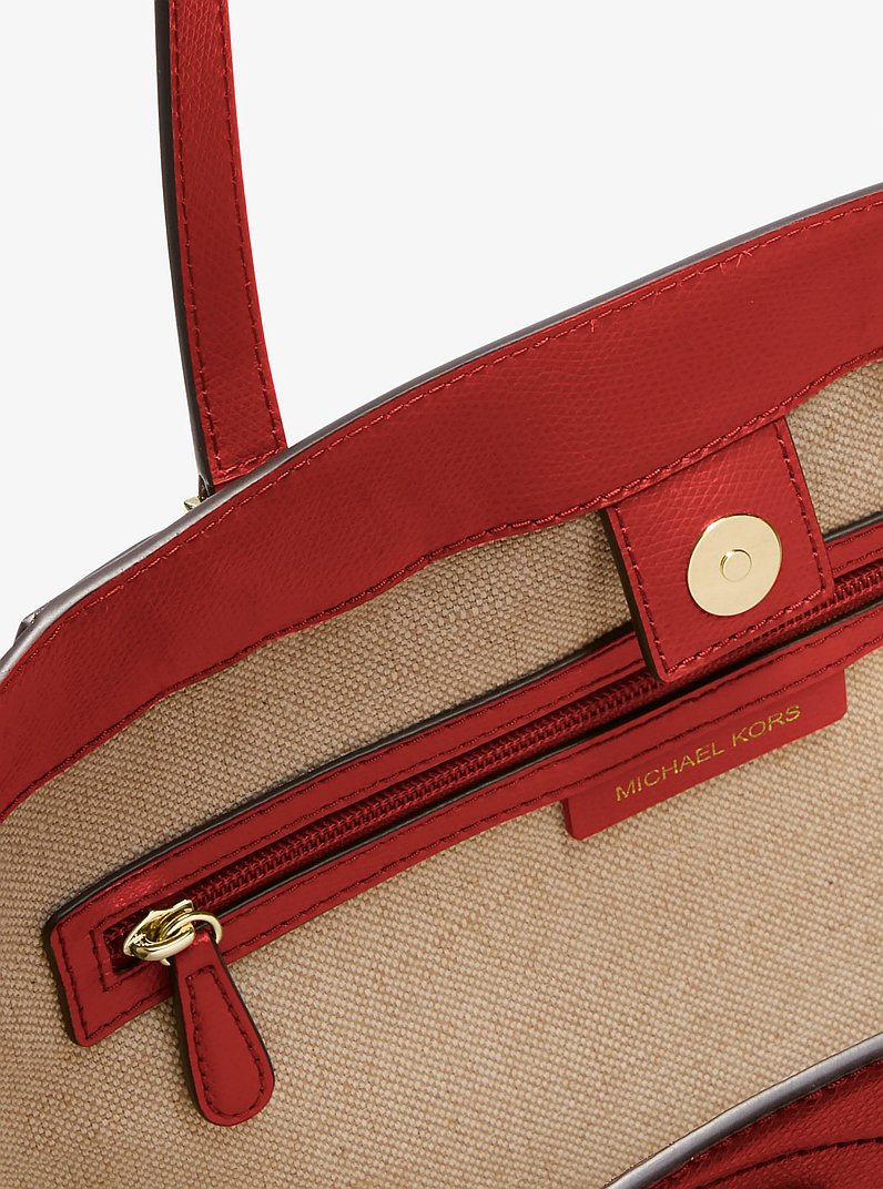 Taryn Large Leather Tote Bag in BURNT SIENNA | Michael Kors