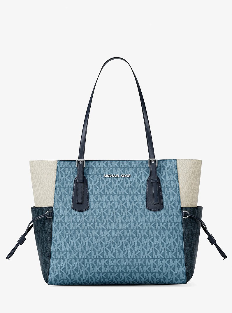 Voyager Large Color-Block Signature Logo Tote Bag