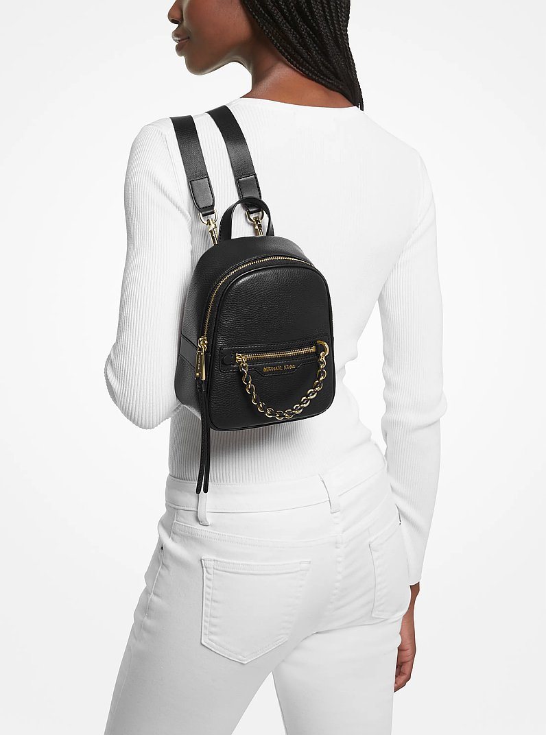 Elliot Extra-Small Pebbled Leather Backpack in BLACK - Sale