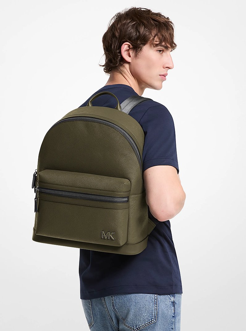 Sac &agrave; dos Edison en cuir in VERT SAFARI | Michael Kors