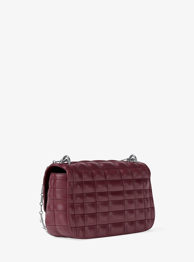 Borsa a spalla Tribeca grande in pelle trapuntata in ROSSO SCURO | Michael Kors