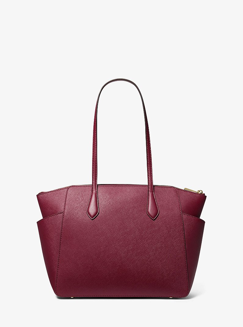 Marilyn Medium Saffiano Leather Tote Bag in MULBERRY | Michael Kors