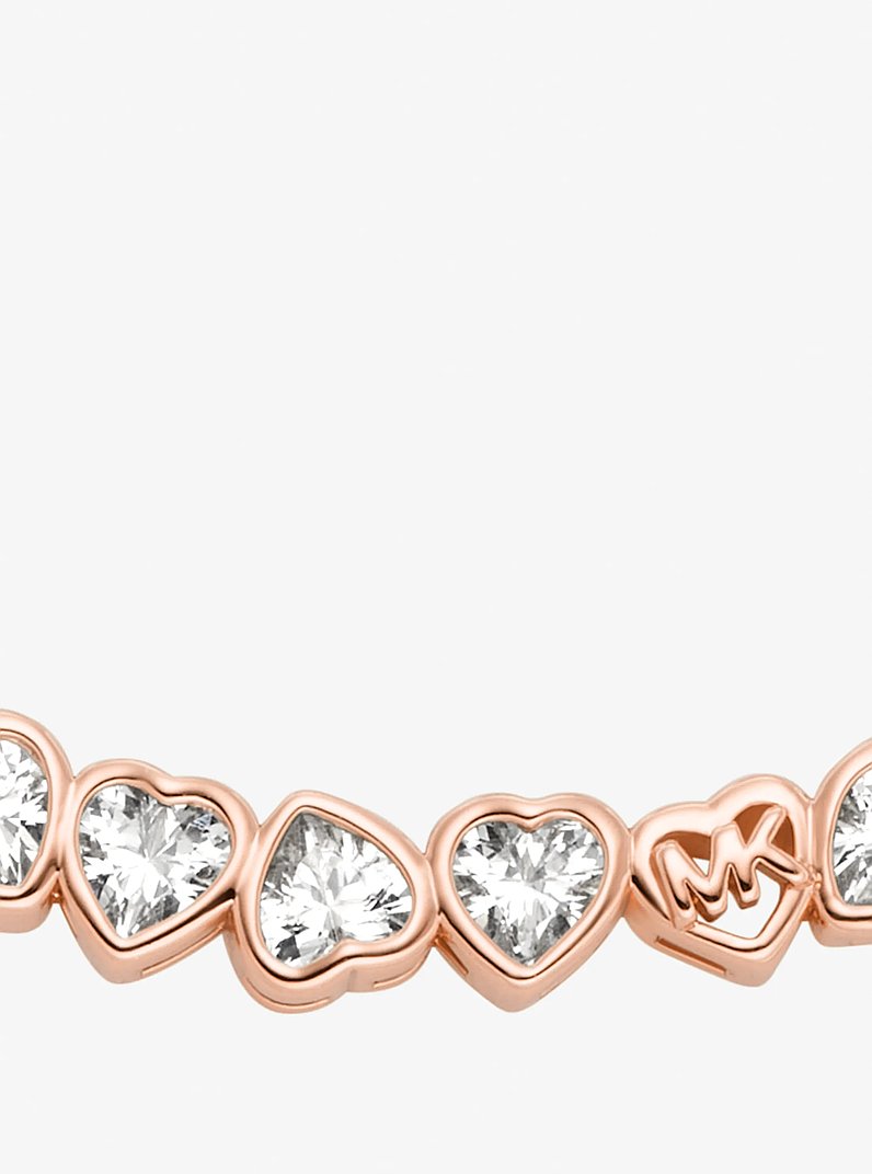 Collar con corazones de circonia c&uacute;bica in DORADO ROSA | Michael Kors