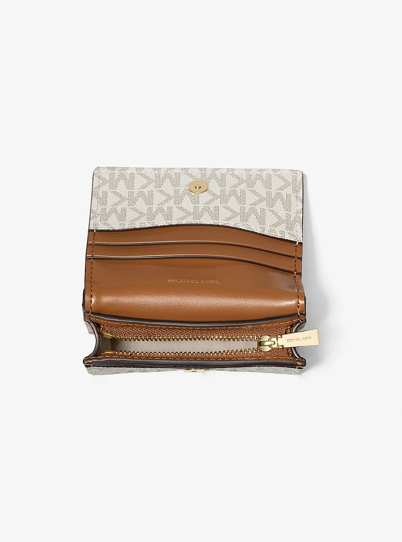 Hamilton Moderne Small Signature Logo Wallet in VANILLA/ACORN | Michael Kors