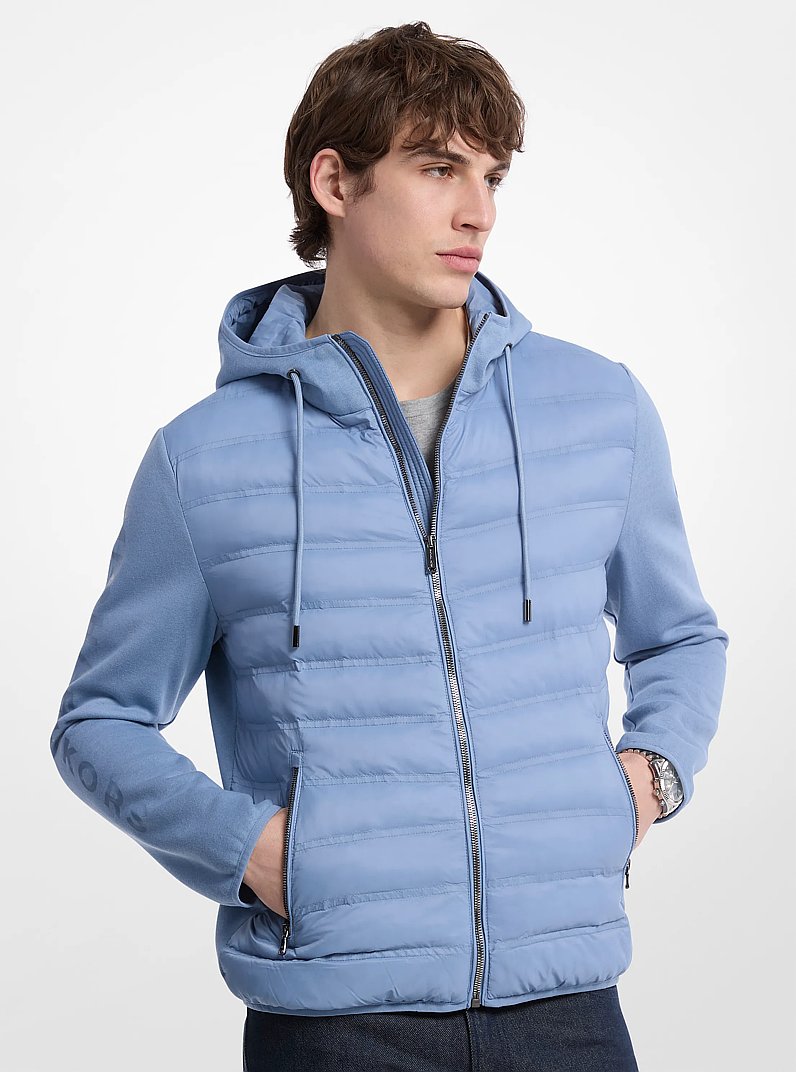 Galway Quilted Mixed-Media Jacket in CHAMBRAY | Michael Kors