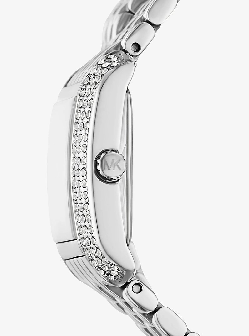 Petite Emery Pav&eacute; Silver-Tone Double Wrap Watch in SILVER | Michael Kors
