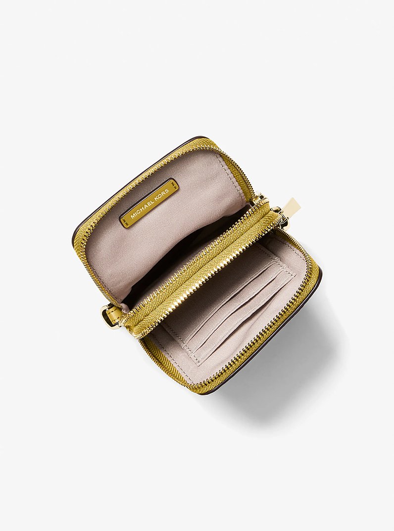 Jet Set Small Pebbled Leather Smartphone Crossbody Bag in CHARTREUSE | Michael Kors