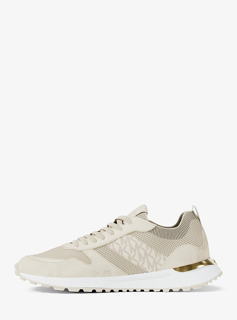Jesse Mixed-Media Trainer in CREAM | Michael Kors