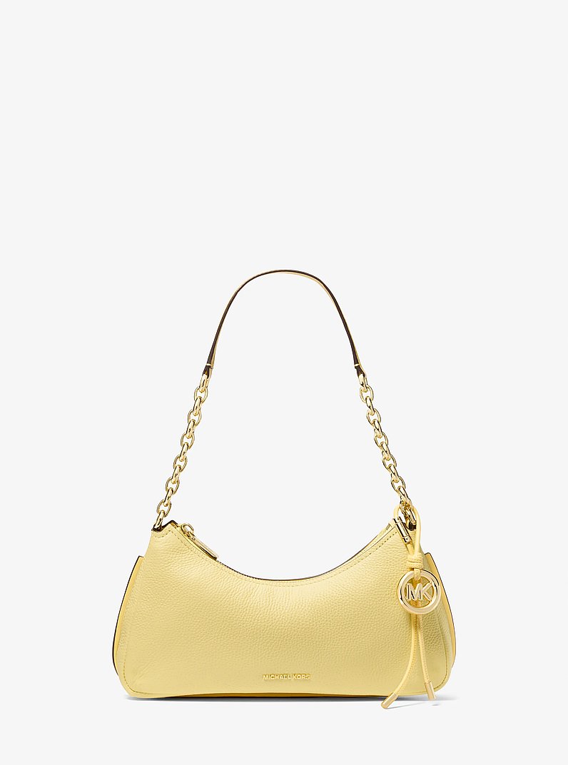 Nolita Medium Pebbled Leather Chain Pochette in LEMON | Michael Kors