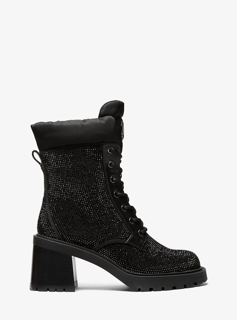Cade Embellished Combat Boot in BLACK | Michael Kors