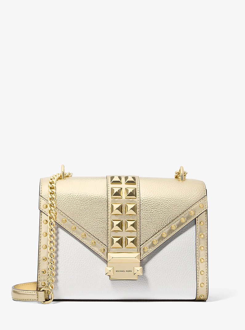 Bolso de hombro Whitney mediano metalizado con tachuelas in DORADO P&Aacute;LIDO MULTICOLOR | Michael Kors