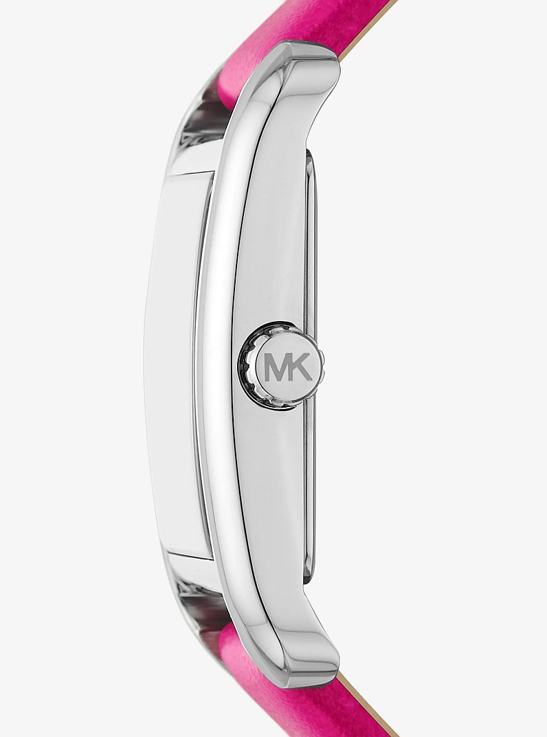 Monroe Silver-Tone and Leather Watch in DRAGON FRUIT - Sale