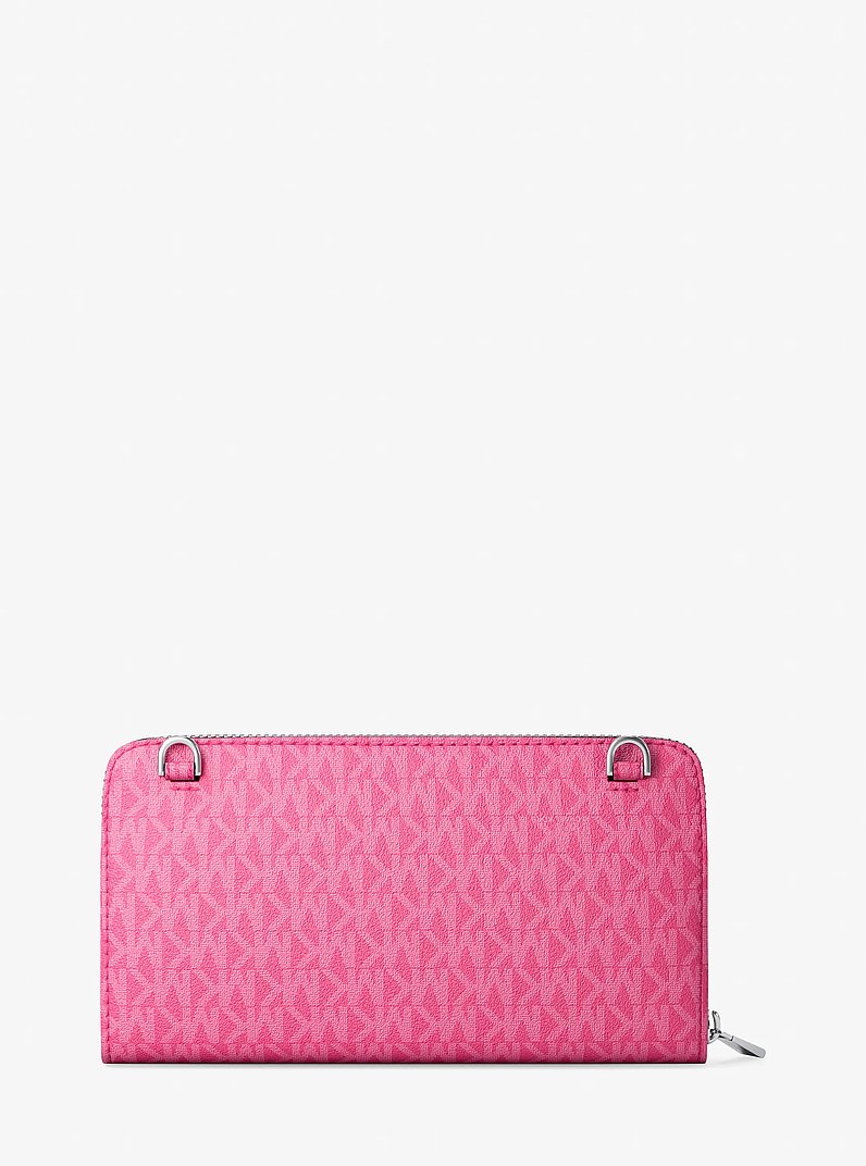 L&auml;ngliche Umh&auml;ngetasche Jet Set Large mit Signature-Logomuster in HIMBEERE | Michael Kors