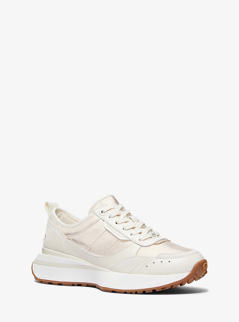 Zapatilla Flynn de piel metalizada