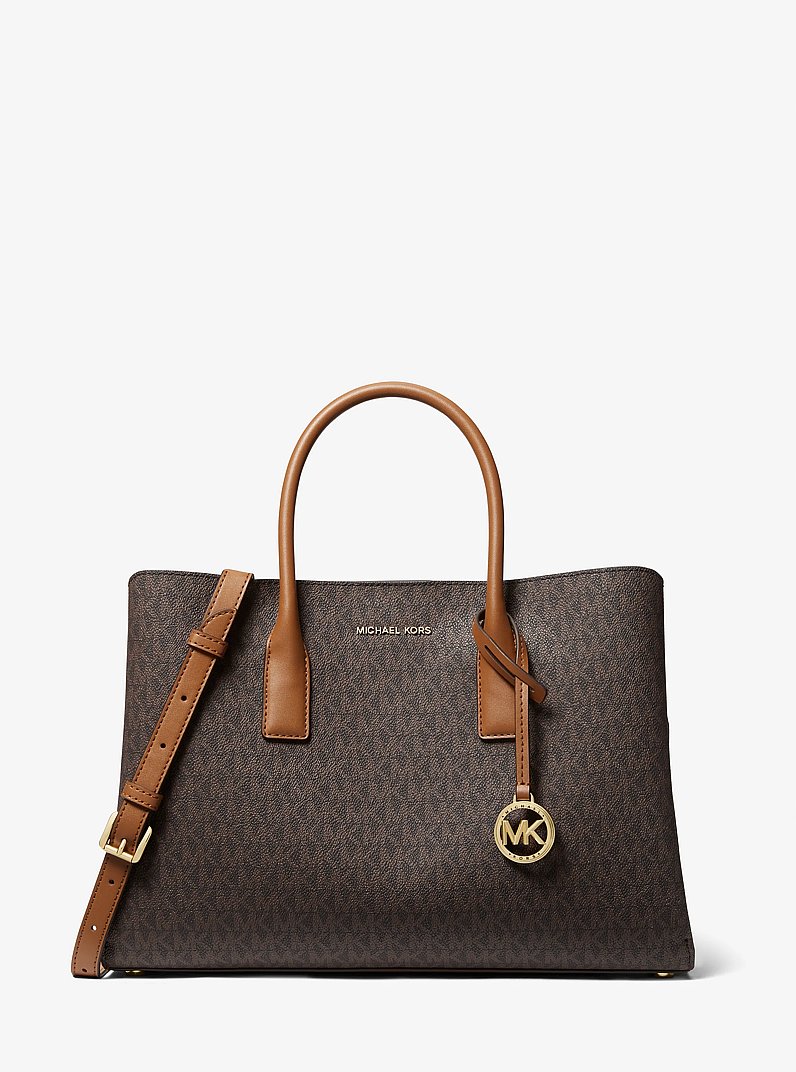 Ruthie Large Signature Logo Satchel in BRN/ACORN | Michael Kors