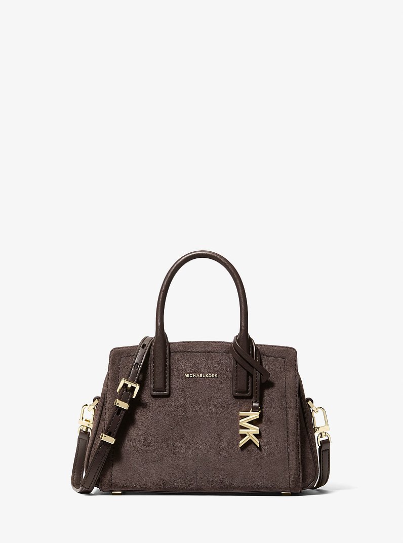 Tr&egrave;s petit sac &agrave; bandouli&egrave;re convertible Laila en su&egrave;de in CHOCOLAT | Michael Kors