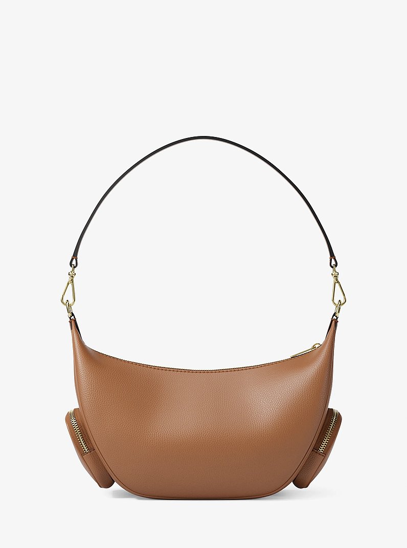 Merritt Medium Pebbled Leather Convertible Shoulder Bag in LUGGAGE | Michael Kors