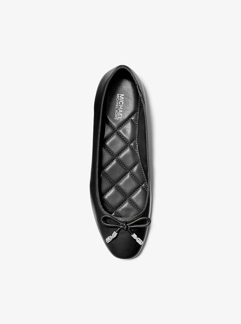 Nori Leather Ballet Flat in BLACK | Michael Kors