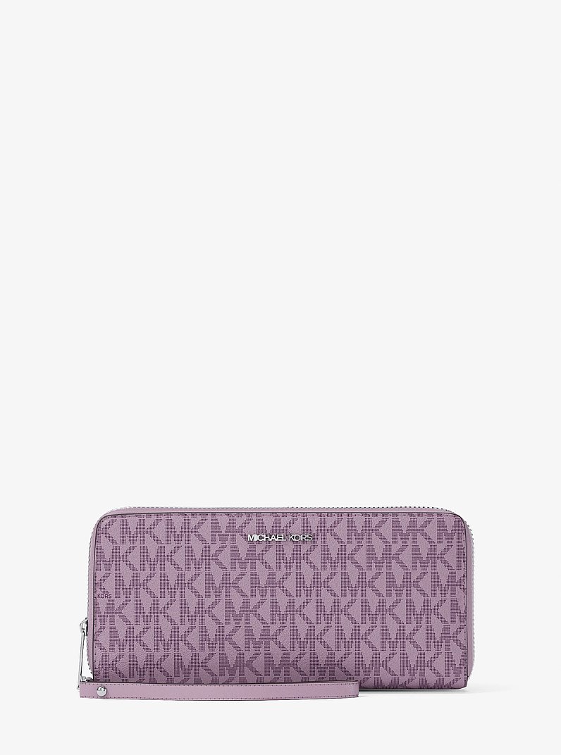 Jet Set Large Signature Logo Continental Wallet in LT QUARTZ | Michael Kors
