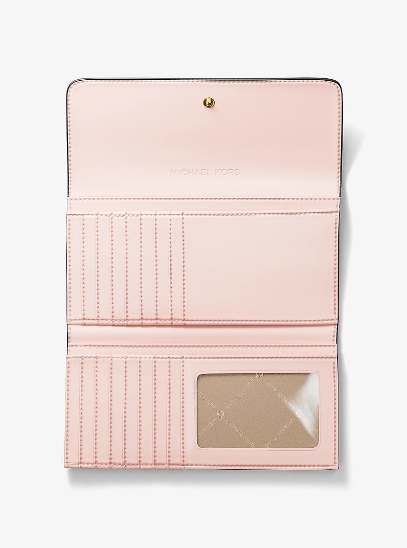 Jet Set Large Signature Logo Tri-Fold Wallet in PWD BLSH MLT | Michael Kors