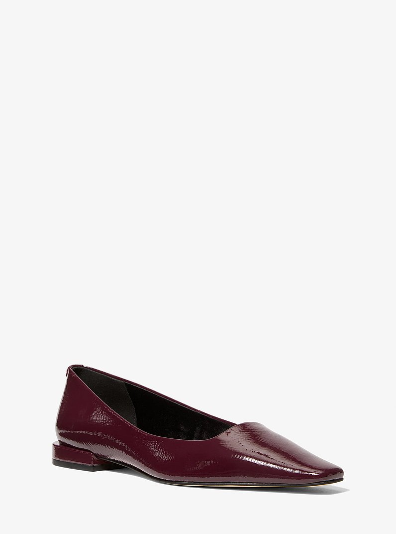 Darrah Crackled Patent Leather Ballet Flat in OXBLOOD | Michael Kors