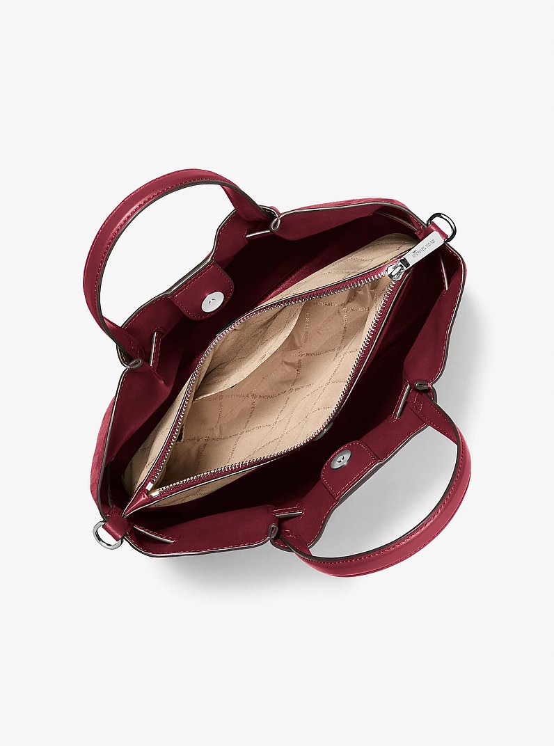 Carson Medium Satchel in MAROON | Michael Kors
