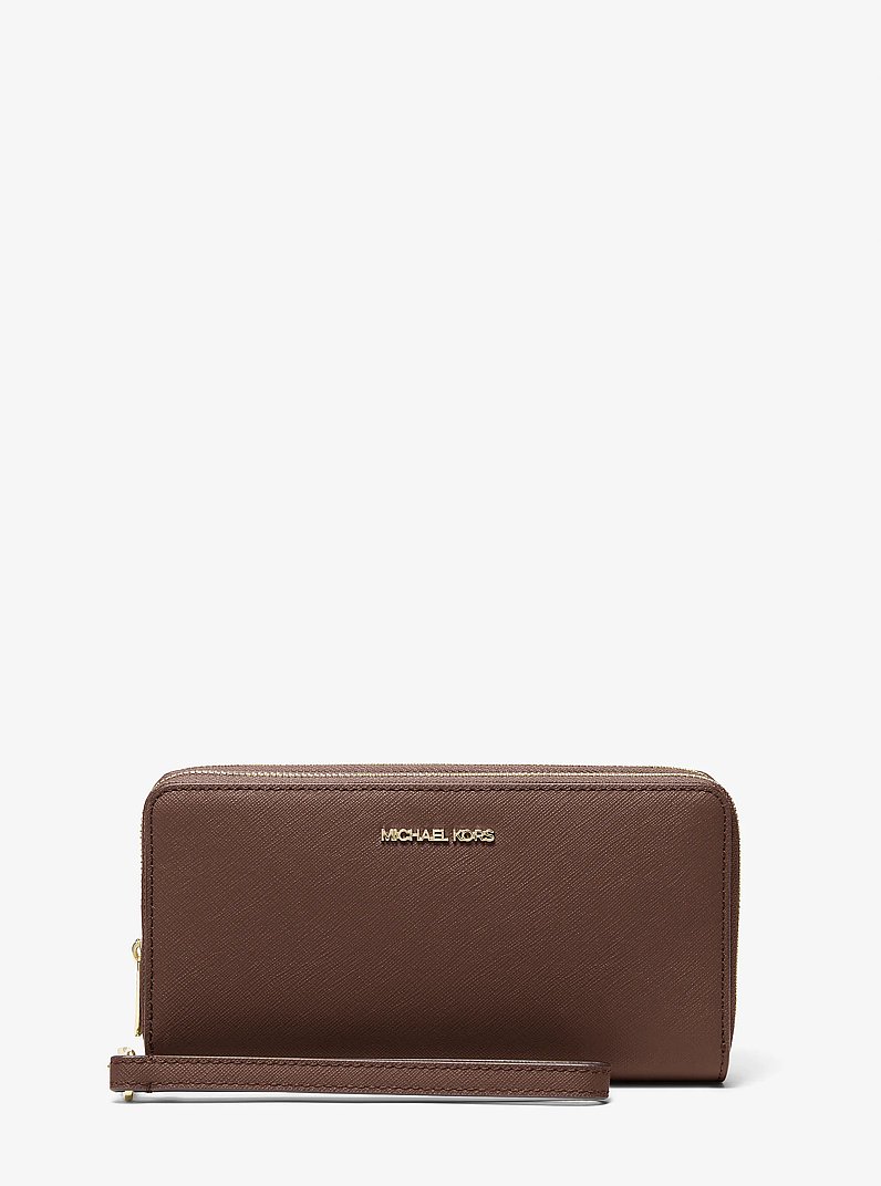 Jet Set Travel Large Saffiano Leather Wristlet