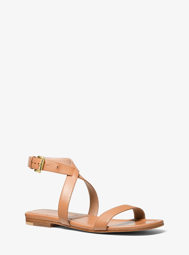 Bridgette Leather Sandal in SUNTAN | Michael Kors