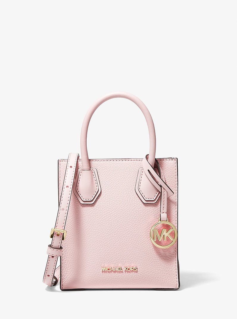 Bandolera Mercer extrapeque&ntilde;a de piel granulada in ROS&Aacute;CEO POLVORIENTO | Michael Kors