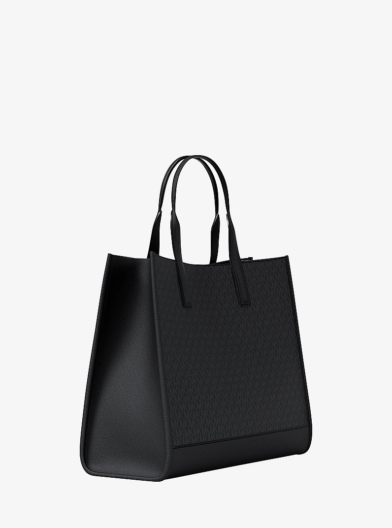 Cooper Medium Embellished Signature Logo Tote Bag in BLACK | Michael Kors