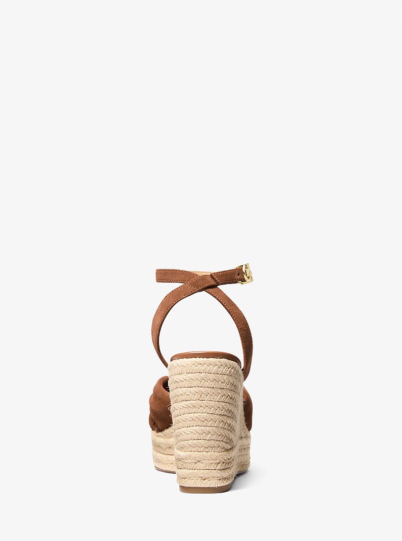 Sandalo Elena in pelle scamosciata con zeppa in CUOIO | Michael Kors