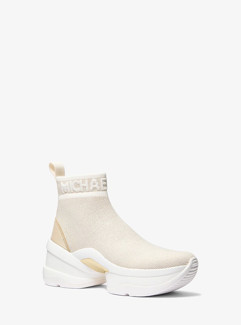 Olympia Metallic Stretch Knit Boot in PALE GOLD | Michael Kors