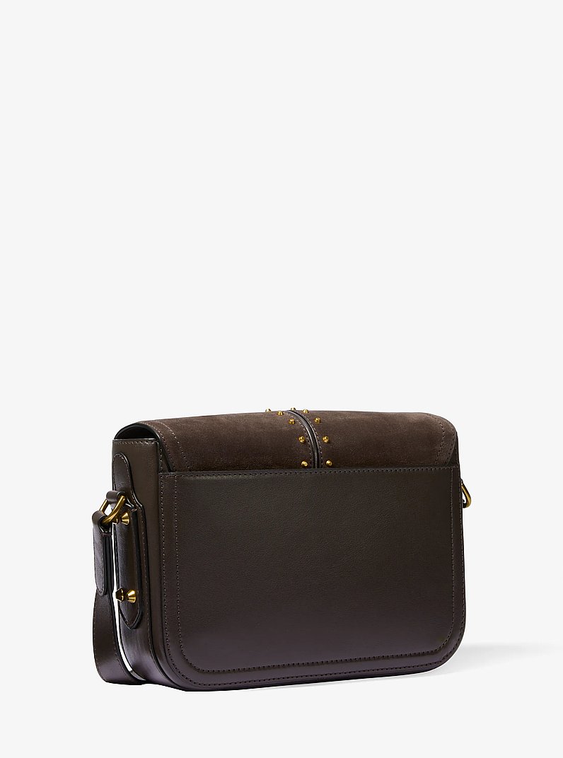 Bolso messenger Astor mediano de ante con tachuelas