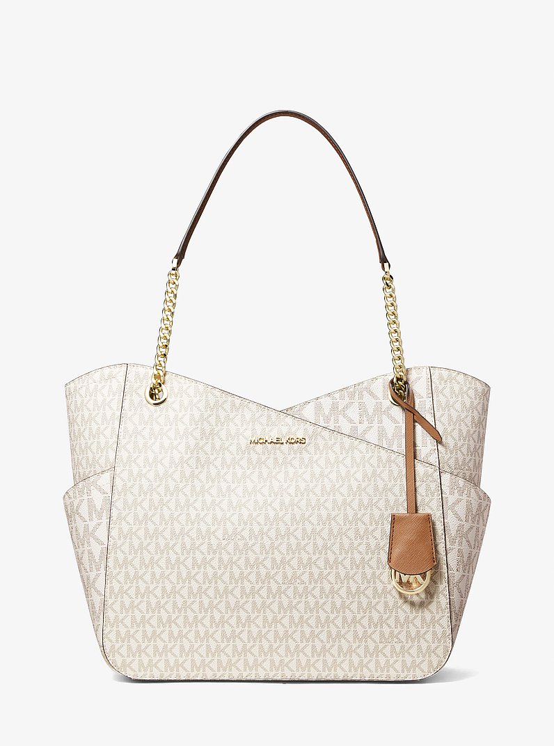 Jet Set Large Logo Shoulder Bag in VANILLA | Michael Kors