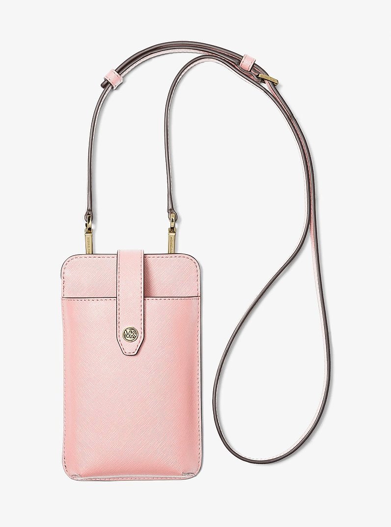 Bandolera de piel saffiano con compartimento para smartphone in ROS&Aacute;CEO POLVORIENTO | Michael Kors