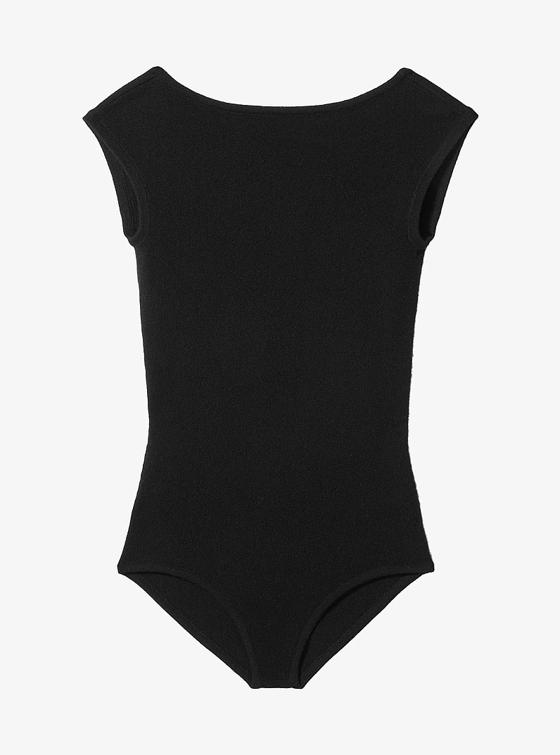 Body con schiena scoperta in misto cashmere in NERO | Michael Kors